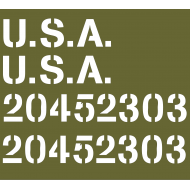 kit pochoirs marquage USA + numéros de capot