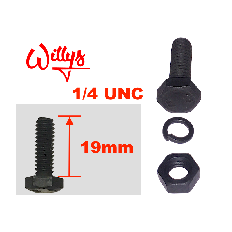 Boulon E  C Willys - 1/4 UNC - 19mm