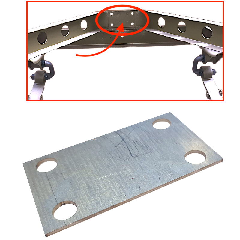 Platine interne renfort crochet attelage / châssis