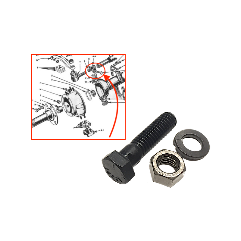 Boulon serrage bride barre accouplement pont AV