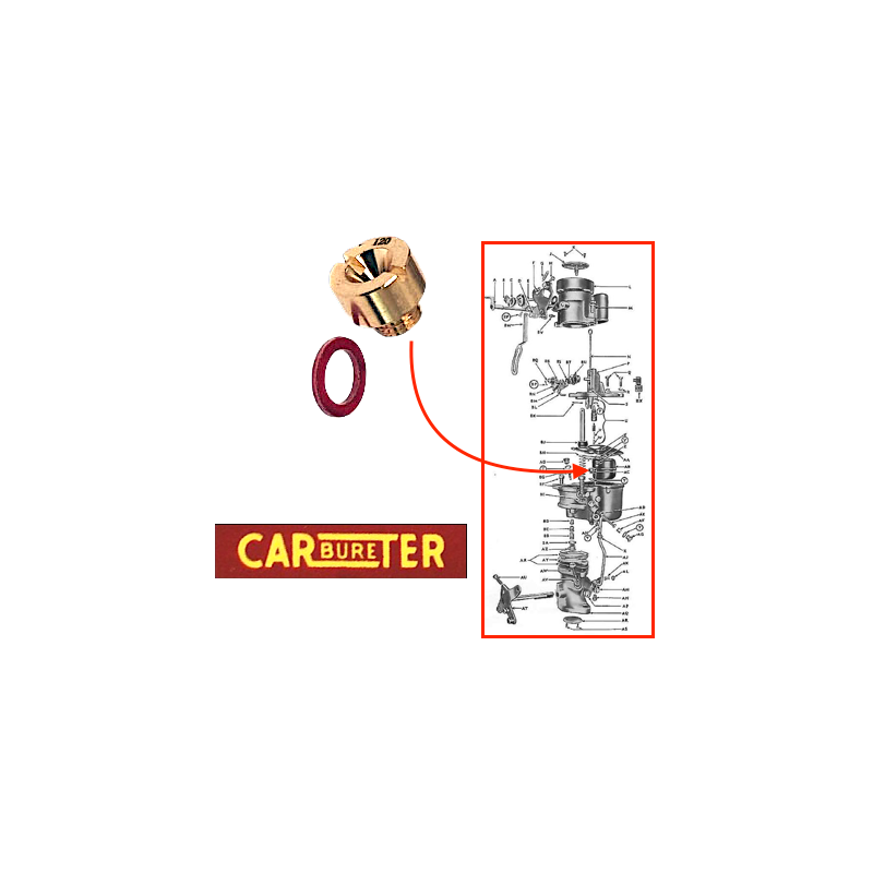 Gicleur fond de cuve / tige débit - CARTER