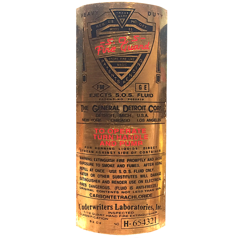 Plaque extincteur laiton