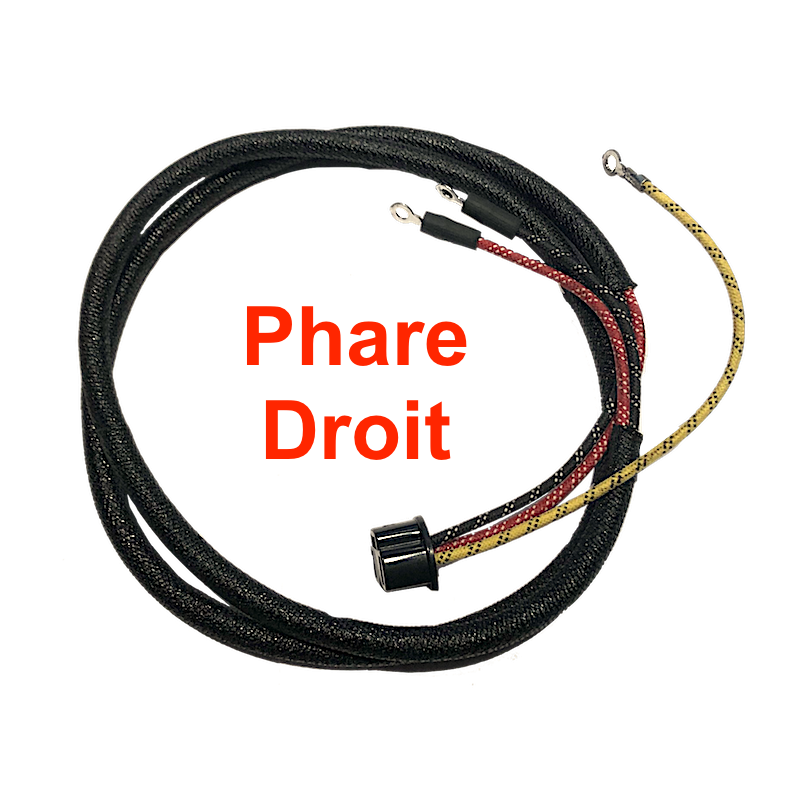 Câble alimentation phare AV droit - type US