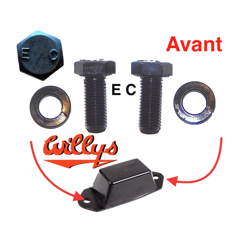 Jeu 2 vis UNF fixation tampon châssis - WILLYS