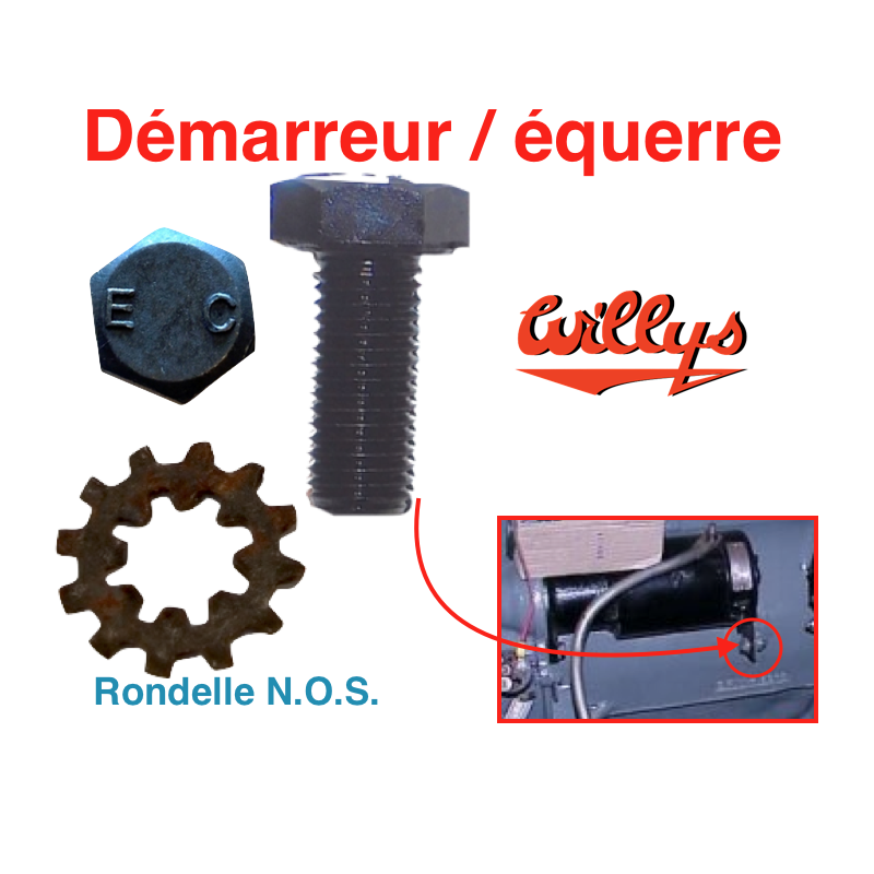 Kit fixation démarreur sur équerre moteur - Willys