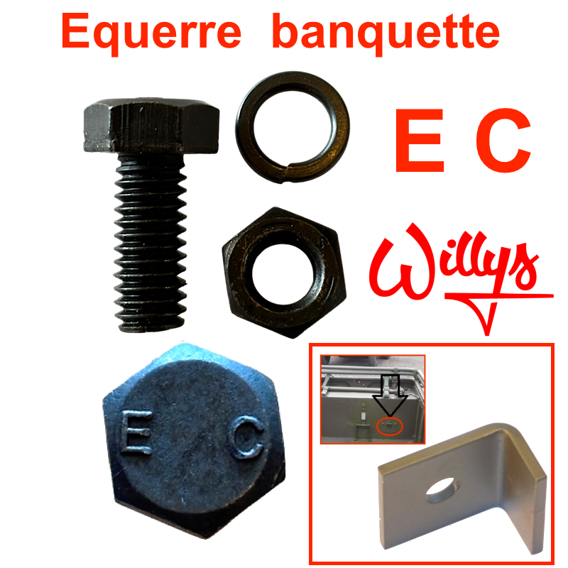 Boulon fixation équerre maintien banquette -E C - Willys