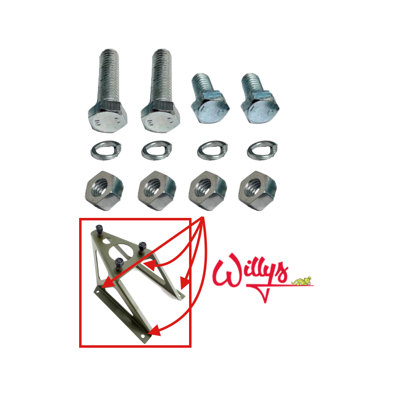 Jeu 4 boulons fixation support roue secours