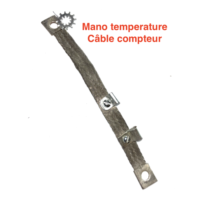 Tresse masse pour câble température eau et compteur vitesses sur support filtre air