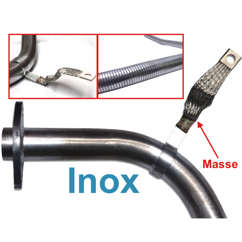 Flexible échappement avec tresse masse - INOX