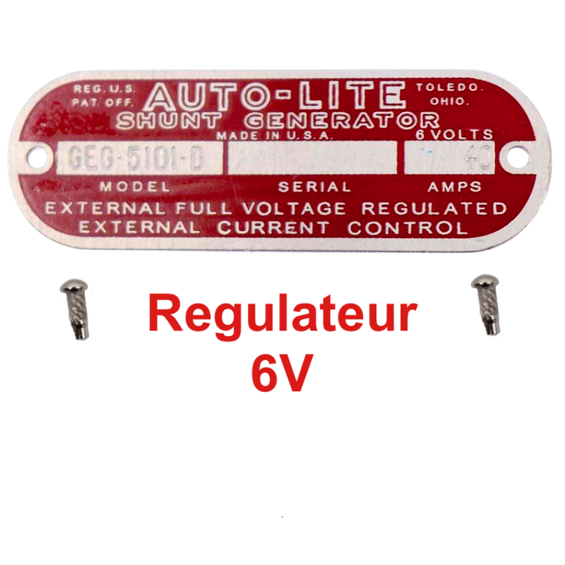 Plaque de régulateur - 6 volts - Rouge