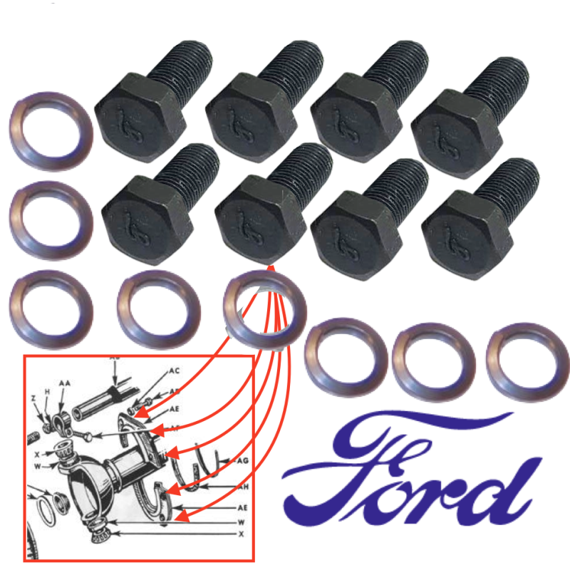 Kit fixation 2 demi-couvercle pont avant - FORD