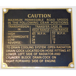 Jeu plaques identification laiton - Early Ford